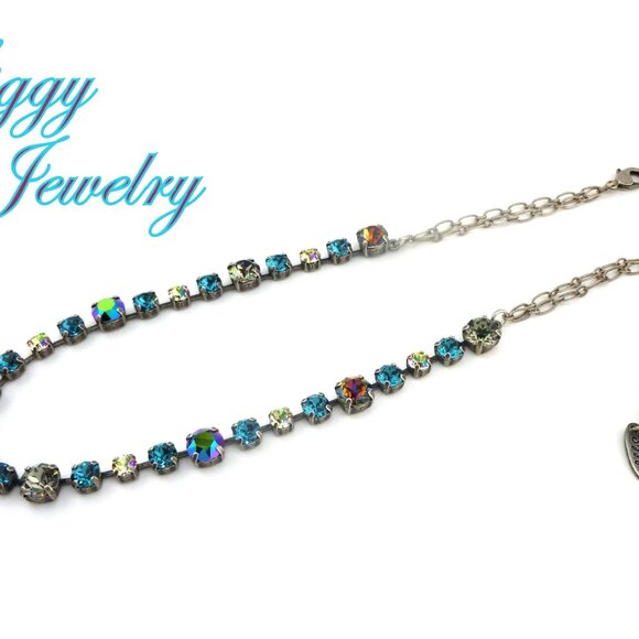Petite Roxanne Necklace made with Genuine Austrian Crystals in Shimmering Hues - Picture 4 of 4